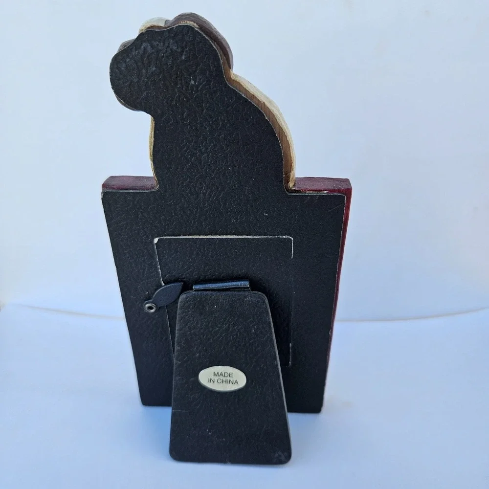 Vintage Dog Photo‎ Frame Puppy Picture Frame Small Desk Decor Bone Accent